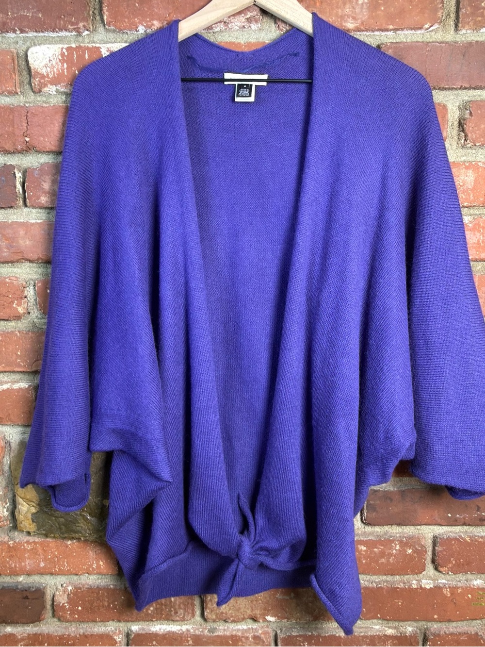 St John Sport womens Dark purple wool blend knit cardigan size medium FLAWS